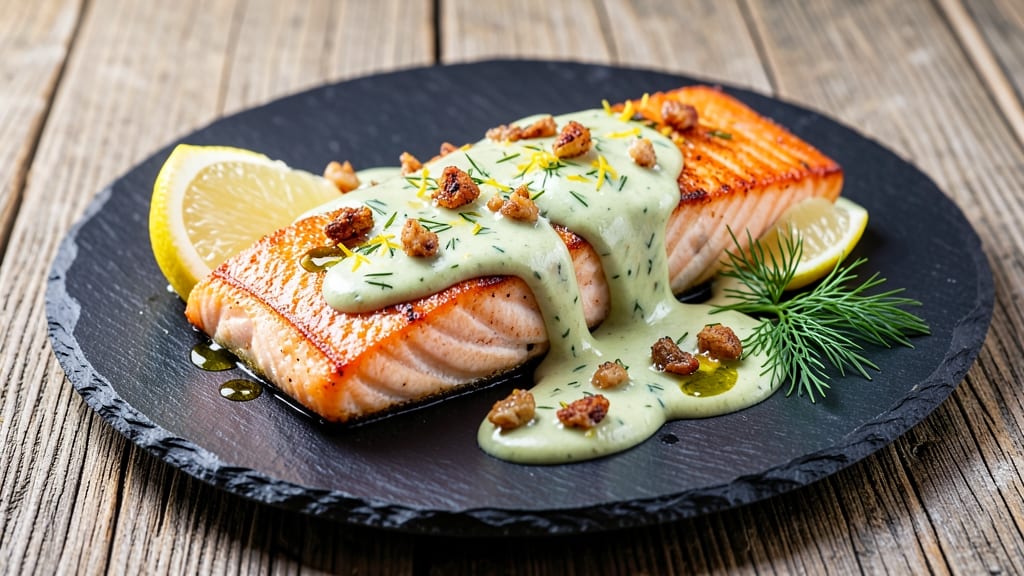 Baked Salmon With Creamy Dill Sauce Recipe: One-Pan Dinner With Herby Brightness