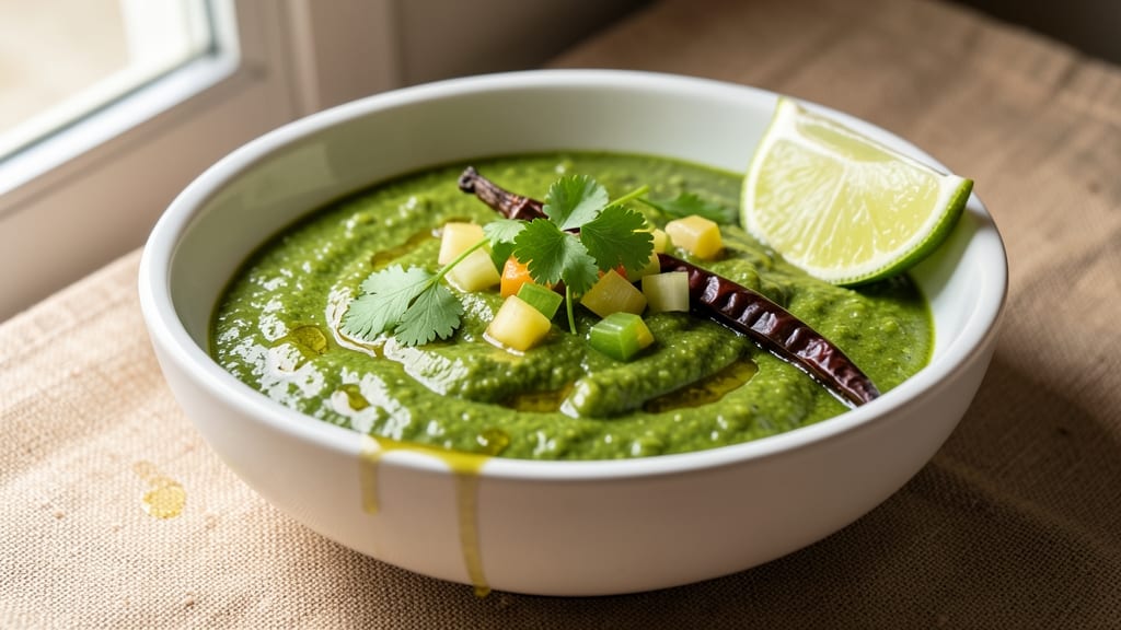 Sophie's Cuban Green Sauce Recipe: Smoky Chipotle Cream With Celery Crown Texture