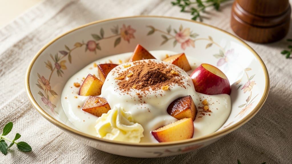 Apple Cream Sauce Recipe: Warm Spiced Apple Swirl Over Vanilla Cream