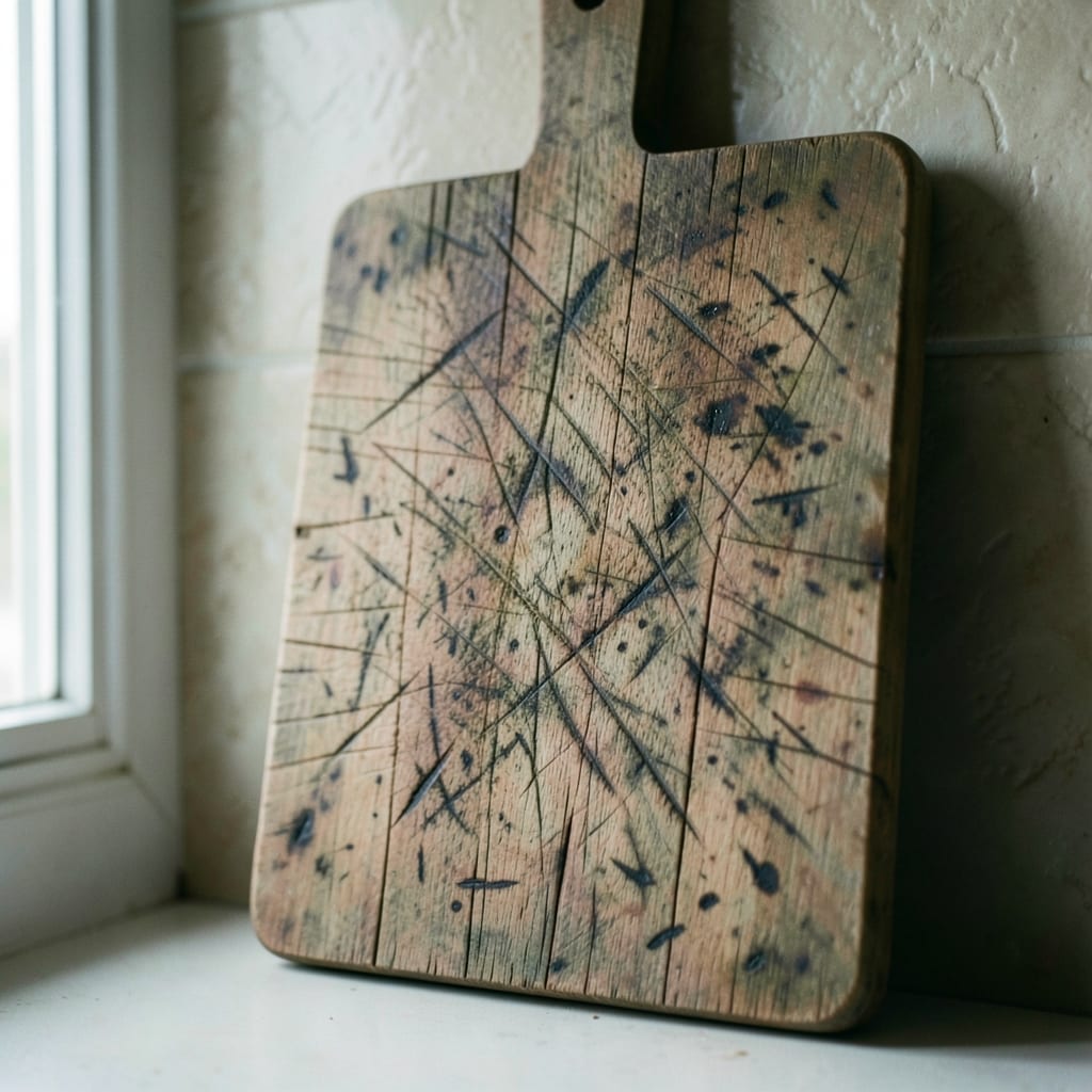 The wooden cutting board